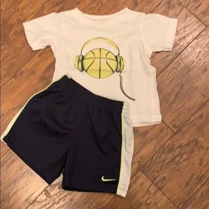 Size 24 months Nike T-shirt and shorts